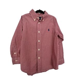 Ralph Lauren Boys Size 4T Shirt Red and White Gingham